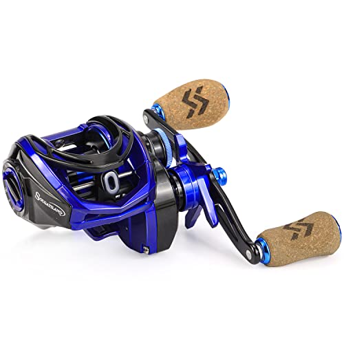Sougayilang Baitcasting Reel, 7.0:1 Gear Ratio Super Smooth Power, 9 + 1 Shielded Ball Bearings Anti-Corrosion Baitcaster Reel Fishing Reel - color: Left Handed - 7.3:1