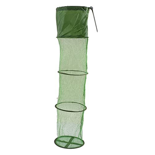 Collapsible Fishing Net Cage Portable Wire Fishing Basket with Floating Design Scratch Prevention for Keep Fish Alive - size: Small Size