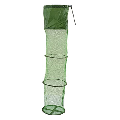 Collapsible Fishing Net Cage Portable Wire Fishing Basket with Floating Design Scratch Prevention for Keep Fish Alive - size: Small Size