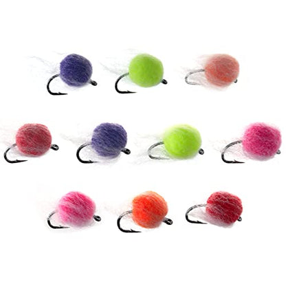 BASSDASH Fly Fishing Wet Flies Streamers Nuke Eggs for Trout Steelhead Salmon Fishing, Fly Lure Kit with Box - size: #6