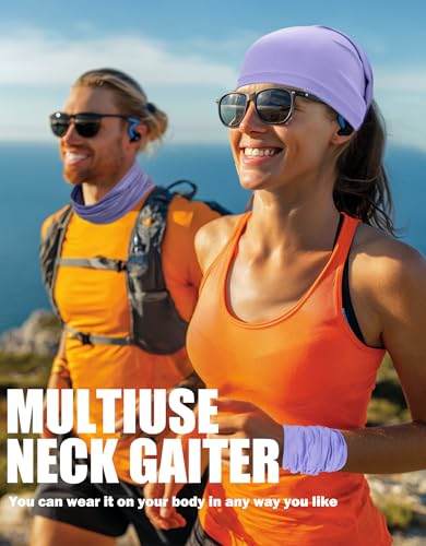 JHYWELL Cooling Neck Gaiter Face Mask, UV Protection Masks Gator, Windproof Bandana for Skiing, Fishing, Hiking, Cycling - color: Lilac Purple