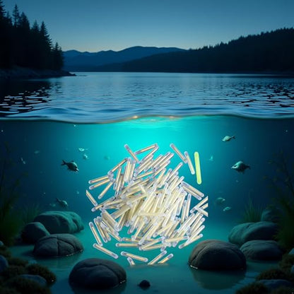 100Pcs Yellow Fishing Float Light Stick Fluorescent Lightstick Fluorescent Dark Glow Sticks Fishing Float Accessories 3mm Corks, Floats Terminal Tackle and Accessories