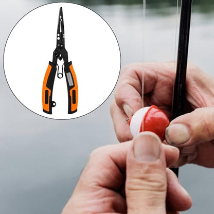 cdar Stainless Steel Fishing Pliers Ergonomic Handle Multifunction Ring Opener PE Line Cutter Hooks Remover Sharpener Fishing Line Scissor Fishing
