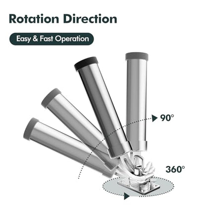Rod Holders for Fishing Boat，2 Pack 316 Stainless Steel 360 Degree Adjustable Deck Flush Mount Fishing Rod Pole Holder for Marine Boat Yacht