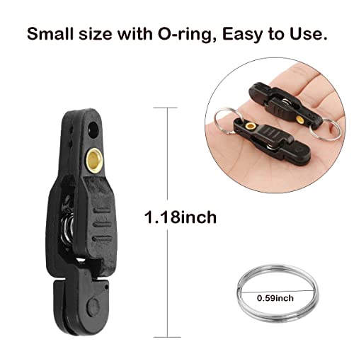 4Pcs Heavy Tension Snap Release Clips Lead Line Clip with Key Ring for Weight Planer Board Kites Downrigger Trolling Fishing - color: Black