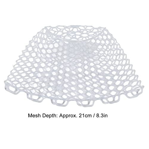 Fly Fishing Landing Net, Collapsible Clear Rubber Replacement Bag with Soft Mesh for Angler, White 21cm Depth