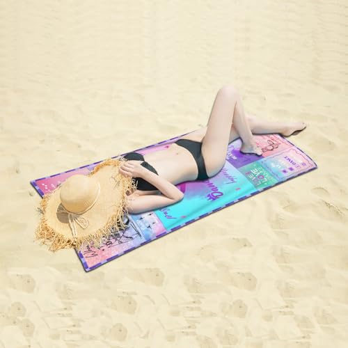 Dance Gift for Teacher, Ballerina Gift, Microfiber Dancing Beach Towel 63" x 31.5" for Women, Girls - Bath, Pool, Shower, Camping, Travel - color: Dance Towel