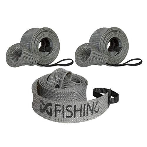 Fishing Rod Sleeve, 3 Pack, 7ft 10in Casting Rod Protector/Rod Sock/Rod Cover - color: Gray
