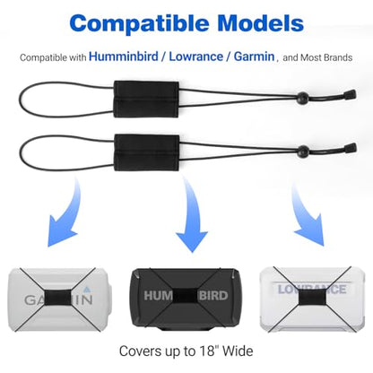 2 Pcs Fishing Graph Cover Straps - Keep Your Fish Finder Cover Secure During Travel - color: Black