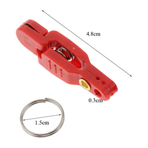 10pcs Fishing Line Clips with O Shaped Rings Snap Weight Release Clip for Offshore Fishing Planer Board Kite Heavy Tension Snap Release Clip Downriggers Outrigger Release Clips -Black - color: Red