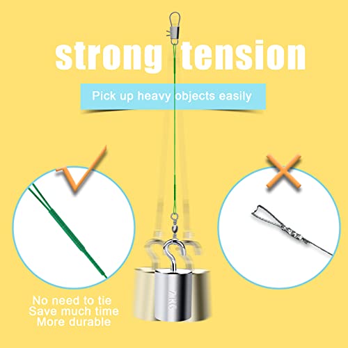 Fishing Leaders, Anti-bite Stainless Steel Wire Leaders Fishing Leaders Line with Swivels for Saltwater and Freshwater - color: green