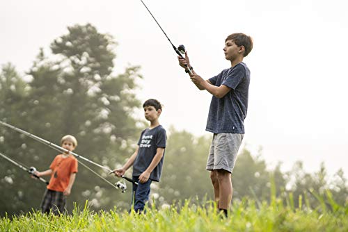 Abu Garcia 5’6" Ike Dude Youth Fishing Rod and Reel Spincast Combo, 2-Piece Rod, Size 6 Reel, Right Handle Position,White - style: Ike Dude Spincast (New Model)