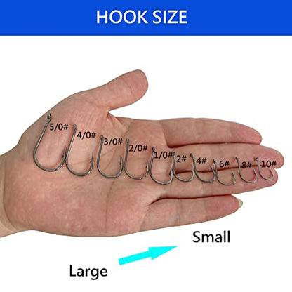 AMHDV 200pcs/pack Circle Fishing Hooks Super Strong Octopus Barb Fishing Hook for Freshwater Saltwater - size: 200pcs-4#