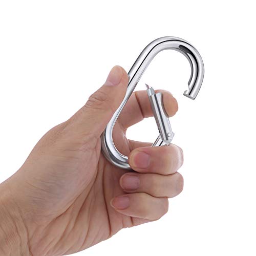 4 Inch Carabiner Clip Heavy Duty Spring Snap Hook Oval Shape 2pcs 10x100mm