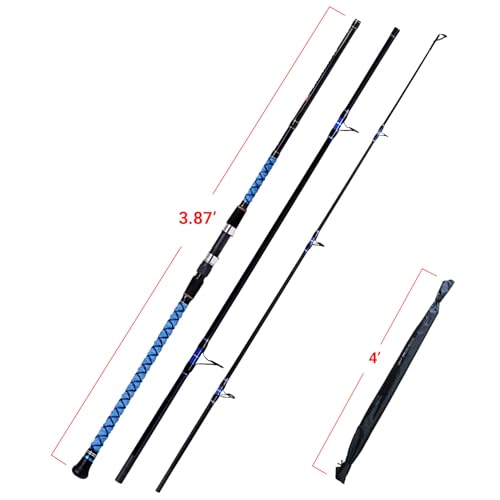 Fiblink Surf Spinning Fishing Rod Carbon Travel Surf Rod 2 Piece/3 Piece/4 Piece Spinning Fishing Rod 9'/10'/11'/12'/15' - style: 3pc 11ft---spinning