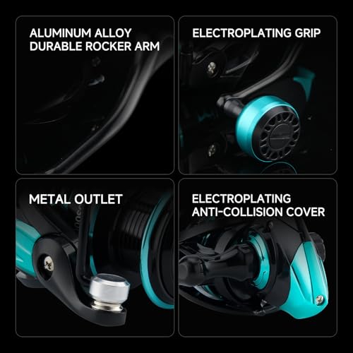 HAUT TON Dolphin Advance Edition Spinning Reel,5.2:1Gear Ratio,22LBS,5+1BB,Backlash Free Bearing,Sealed Drag System,Saltwater,Freshwater Fishing Reels - color: TGB, size: 6000
