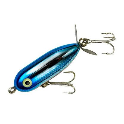 Heddon Torpedo Prop-Bait Topwater Fishing Lure with Spinner Action - color: Blue Shiner, size: 1/4 oz (1 7/8 Inch)