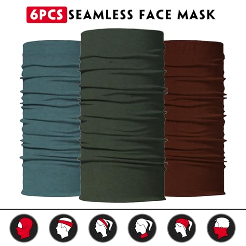 Neck Gaiter for Men Women Headwear Bandana Head Wrap Face Scarf Mask Cover Warmer Balaclava-Seamless & Versatile - color: A-classic Solid 1