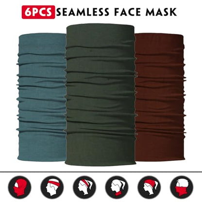 Neck Gaiter for Men Women Headwear Bandana Head Wrap Face Scarf Mask Cover Warmer Balaclava-Seamless & Versatile - color: A-classic Solid 1