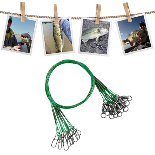 AMYSPORTS Wire Stainless Fishing Leader Steel High Strength Fishing Leaders Freshwater Lures Saltwater Fishing Leader Wire Black Nickel - size: #3 (15.8in-50lb) 20pcs