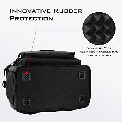 KastKing Fishing Tackle Bags - Saltwater & Freshwater Fishing Bags - Water Resistant, Padded Shoulder Strap - Gear Storage - color: Black-Large, size: Large