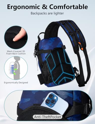 2 in 1 Compact Tactical Fishing Backpack with Tackle Boxes, Lightweight Waterproof Tackle Bag Fit 2 * 3600 Tackle Boxes, 2 Rod Holders Storage, Fishing Accessories Gift for Men Blue - color: Blue