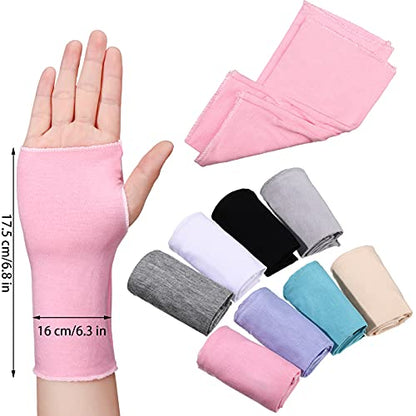 Geyoga 8 Pairs Sun Protection UV Gloves for Women Fingerless Hand UV Protection Glove for Gel Manicures Summer Driving Biking - color: Fresh Colors