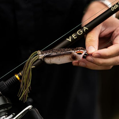 6th Sense – Vega Frog – Topwater Frog Bait – Bass Fishing – Walk, Skip, Spit, & Pop – 5/0 Braid Hook - color: Gargoyle