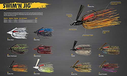 BOOYAH Swim'N Jig Jig-Head Fishing Lure - Flat Bottom Arrowhead Shape - color: Black Blue, size: 1/2 oz