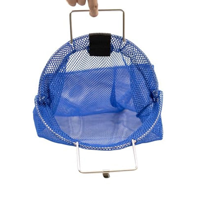 Scuba Choice Fish Bag Net with 5mm Stainless Steel Wire Handle – 24" x 17" Size, 12" Diameter, Secure Closing Clip, Reinforced Mesh - Durable & Reliable for Spearfishing, Diving, and Fishing – Blue