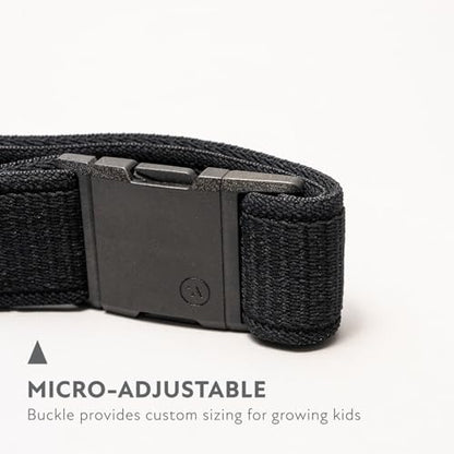 Arcade Belts A2 Youth Unisex Adventure Stretch Belt | Heavy Duty Elastic, Metal Free Buckle - color: Atlas - Black
