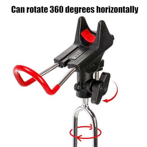 Nicunom 2 Pack Fishing Rod Holders - 360 Degree Adjustable Fishing Pole Rack Stand for Bank, Beach, Ground, Gifts for Men