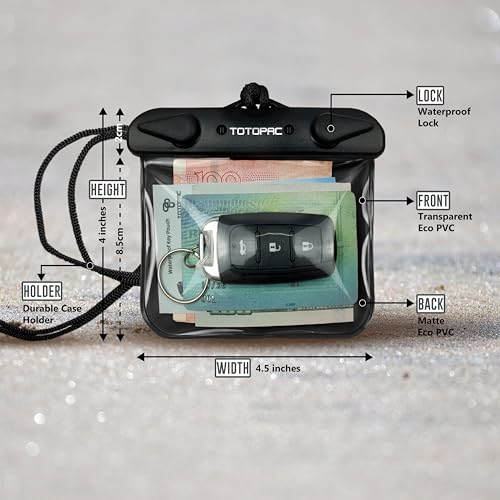 2Pack Waterproof Car Key FOB Case Floating Wallet Pouch for Remote Keys ID Credit Card Cash Money Submersible Dry Bag Holder (2, Black + Black) - color: Black + Black