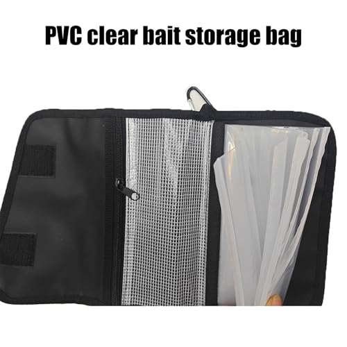 Soft Lures Storage Bag Fishing Baits Binder Carrying Fishing Leader Tackle Wallet Bag with Carabiner Baits Storage Pouches - color: camouflage blue