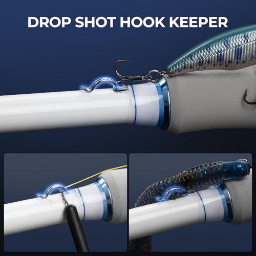 KastKing Centron Lite Travel Fishing Rods, Portable 4/5 Piece Spinning & Casting Rods, Extra Twin-Tip, IM6 Graphite Blanks, Stainless Steel Guides W/Ceramic Rings, Split or Full Rear EVA Handle - size: 6'6"- M- MF(4 Pcs+ Extra Tip), style: Spinning