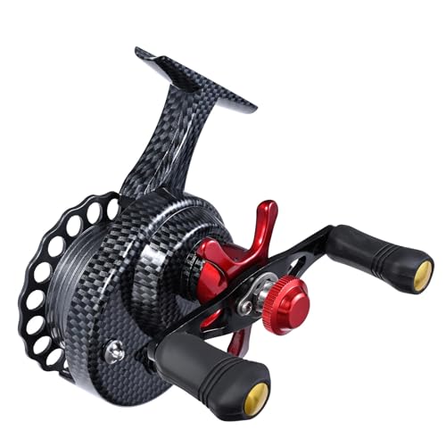 Fishing Reel Ice Fishing Trolling Fishing Reel Left Hand/Right Hand Metal High-Stem Raft Reel Carbon Texture