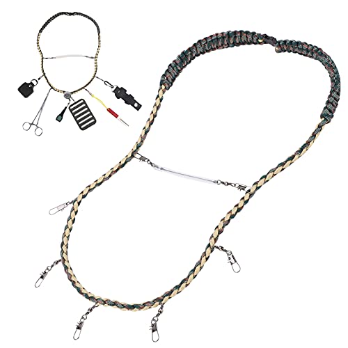 KIMISS Fly Fishing Lanyard, Necklace with Tippet Holder and Multi Clips, Convenient Tool for Holding Various Fly Fishing Gadgets and Accessories