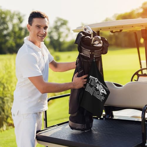 Rodfather Fishing Microfiber Golf Towel, 16x24 Waffle Pattern with Carabiner Clip, Tri-Fold Large Golf Ball Towels, Golf Bag Accessories for Men Women, Golf Gift