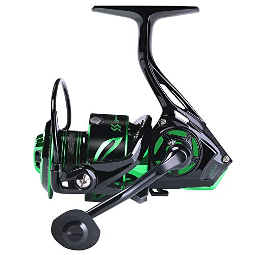 Sougayilang Fishing reels Light Weight Saltwater Spinning Reel - 39.5 LB Carbon Fiber Drag,12+1 BB Ultra Smooth All Aluminum Inshore Reel - size: 4000