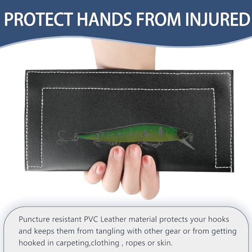 Fishing Lure Covers, 6 Pack Fishing Lure Wraps, PVC Leather Fishing Hook Covers Guard Bait Storage Protector Glove to Keep Fishermen Fishing Safe - size: L, 4.5 * 10.6IN for 6.5-9in Lures