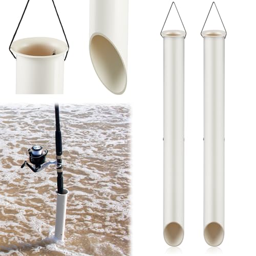 DoubleFill Tubular Sand Spikes for Surf Fishing PVC Surf Shore and Beach Fishing Rod Holder Sand Spike for Beaches, Rivers and Sandy Beaches