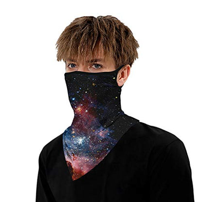 YAYOUREL Neck Gaiter Face Mask Bandanas for Men Women UV Face Scarf Cover Ear Loop Hole Facemask for Fishing Running Cycling - color: Black Pink White