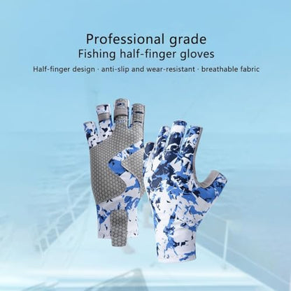Sun Gloves UPF 50+ Fishing Gloves, Fingerless Sun Protection UV Protection Fishing Gloves Men/Women for Kayaking, Hiking, - color: Grey, size: Large
