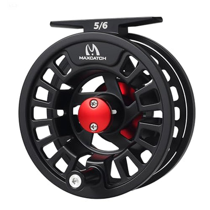 Maxcatch Tino Fly Fishing Reel, Large Arbor All Aluminum with CNC Cutting Trout Fly Reels, 3/4 5/6 7/8wt - color: Reel Only (Black), size: 7/8wt