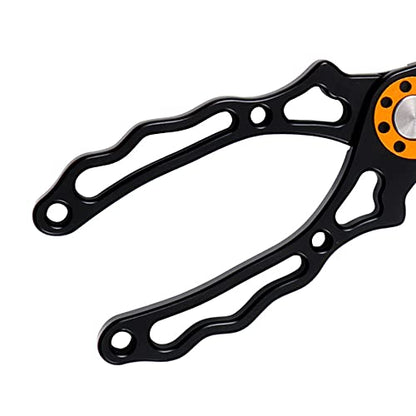 SagaSave Fishing Pliers Set Ice Fishing Gear Hook Remover Fishing Griper with 6D Precise Grinding Blades, Wrist Strap and Scale Fishing Tools Set with Bag