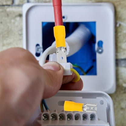 280pcs Spade Wire Crimp Terminal Kit Assorted Electrical Connectors for Professional Home Use, Easy to Install, Dependable Connections, Iron and Plastic Material, for Wiring