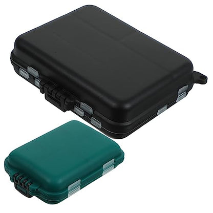 LIOOBO 2pcs Fishing Organizer Small Tackle Storage Plastic Fishing Gear Box Compartment Outdoor Bait Bucket