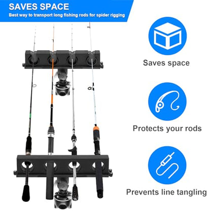 Fishing Rod Holder for Boat, 360° Rotatable Crappie Rod Holder for Boat, Boat Rod Storage Rack - style: B