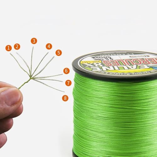 Premium 8-Strand PE Fishing Reel Line – 500m Green Super Strong Tensile Fishing Reel Line - size: 80lb