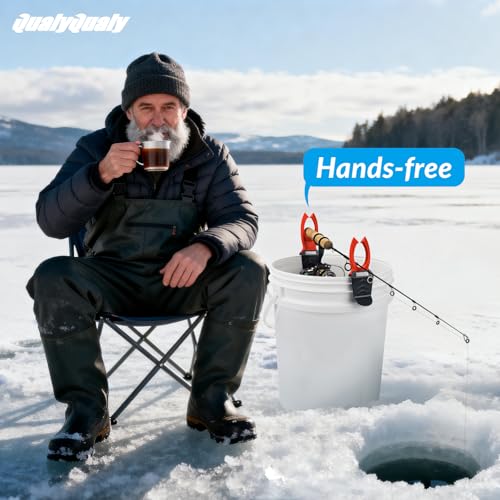 Fishing Bucket Rod Holder for 5 Gallon, Ice Fishing Rod Holder Soft Pole Pack Protect for Universal Rods Bucket Fishing Gear & Accessorie - color: Rod Holder 2 Packs